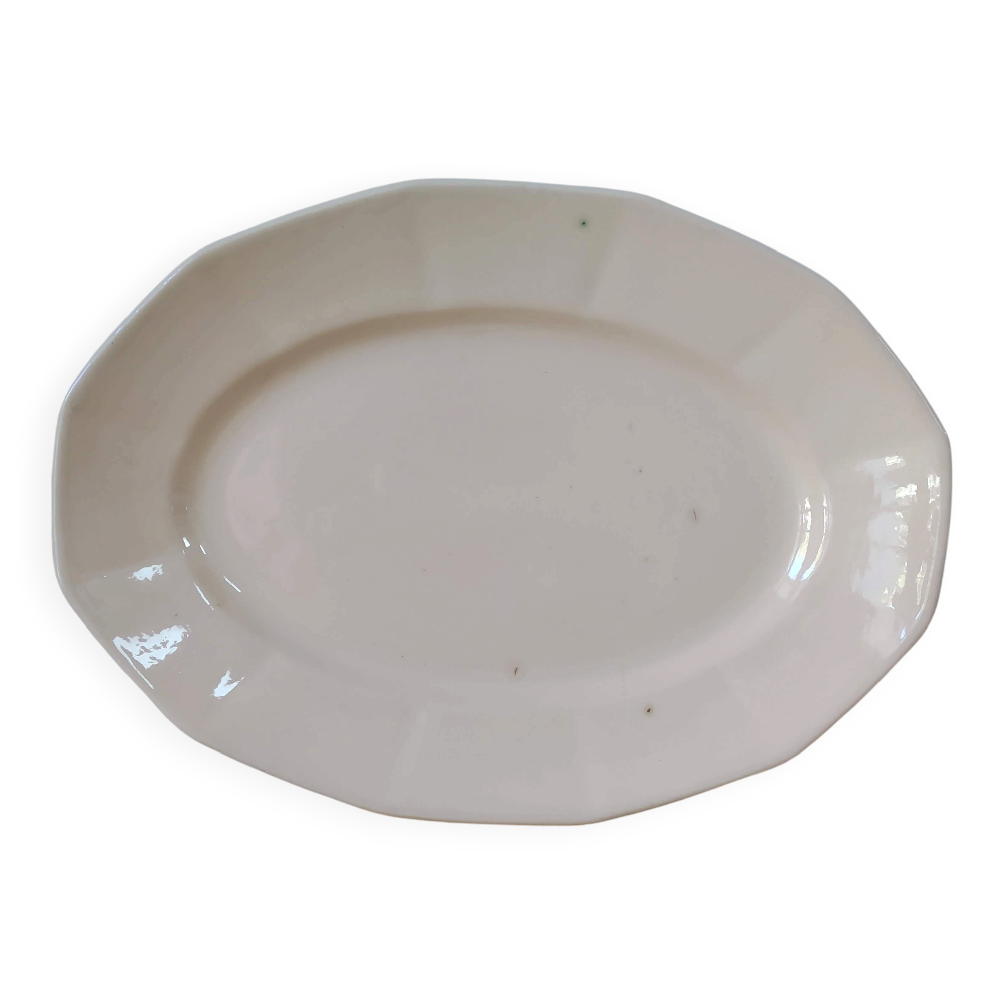 Oval dish Digoin Sarreguemines powder pink