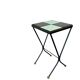 Vintage side table/plant table in mint blue and black ceramic