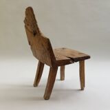 Rare Primitive  19th Century English Walnut Chair Wabi Sabi Style