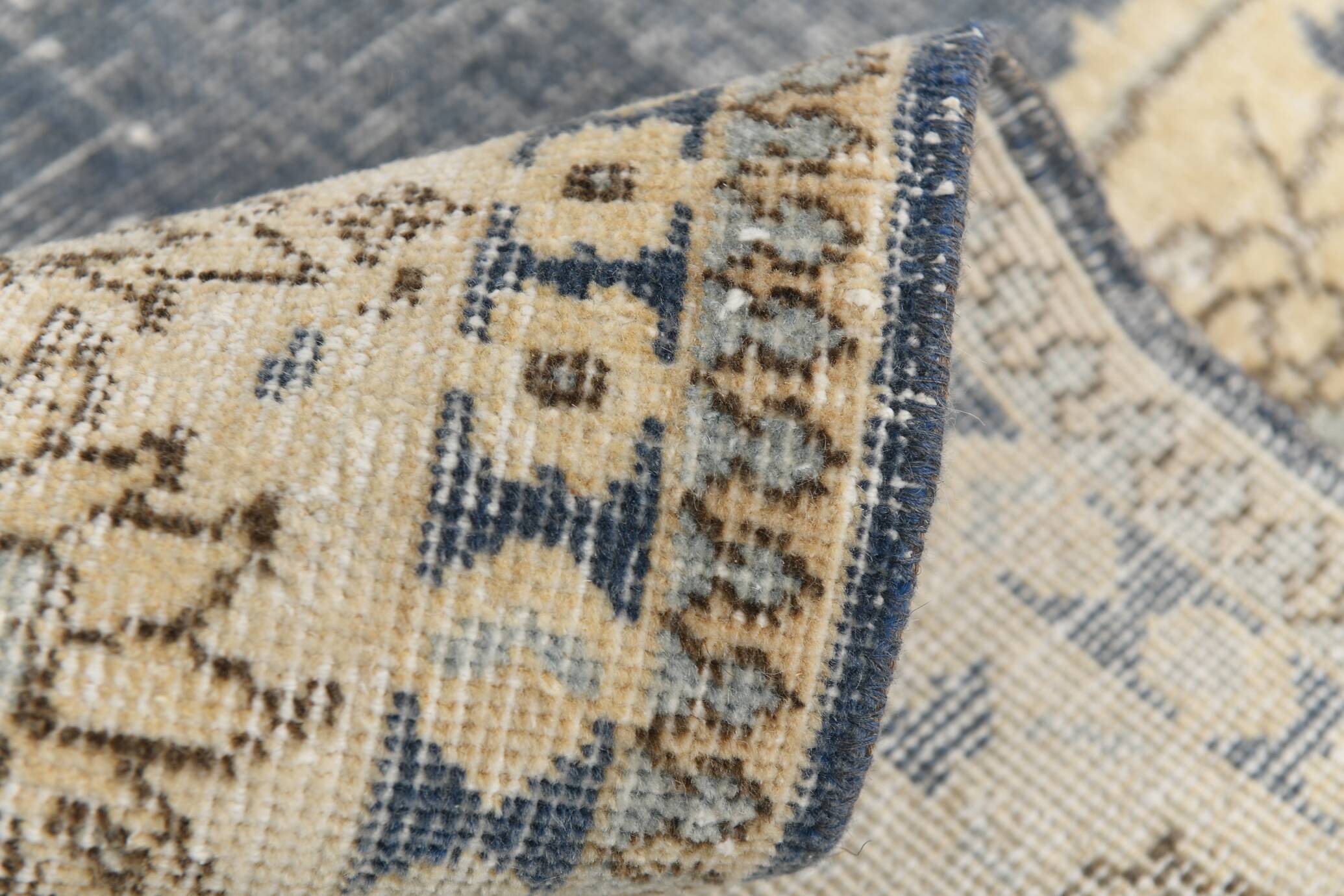 6x10 Navy Blue Turkish Vintage Rug, 193x315Cm