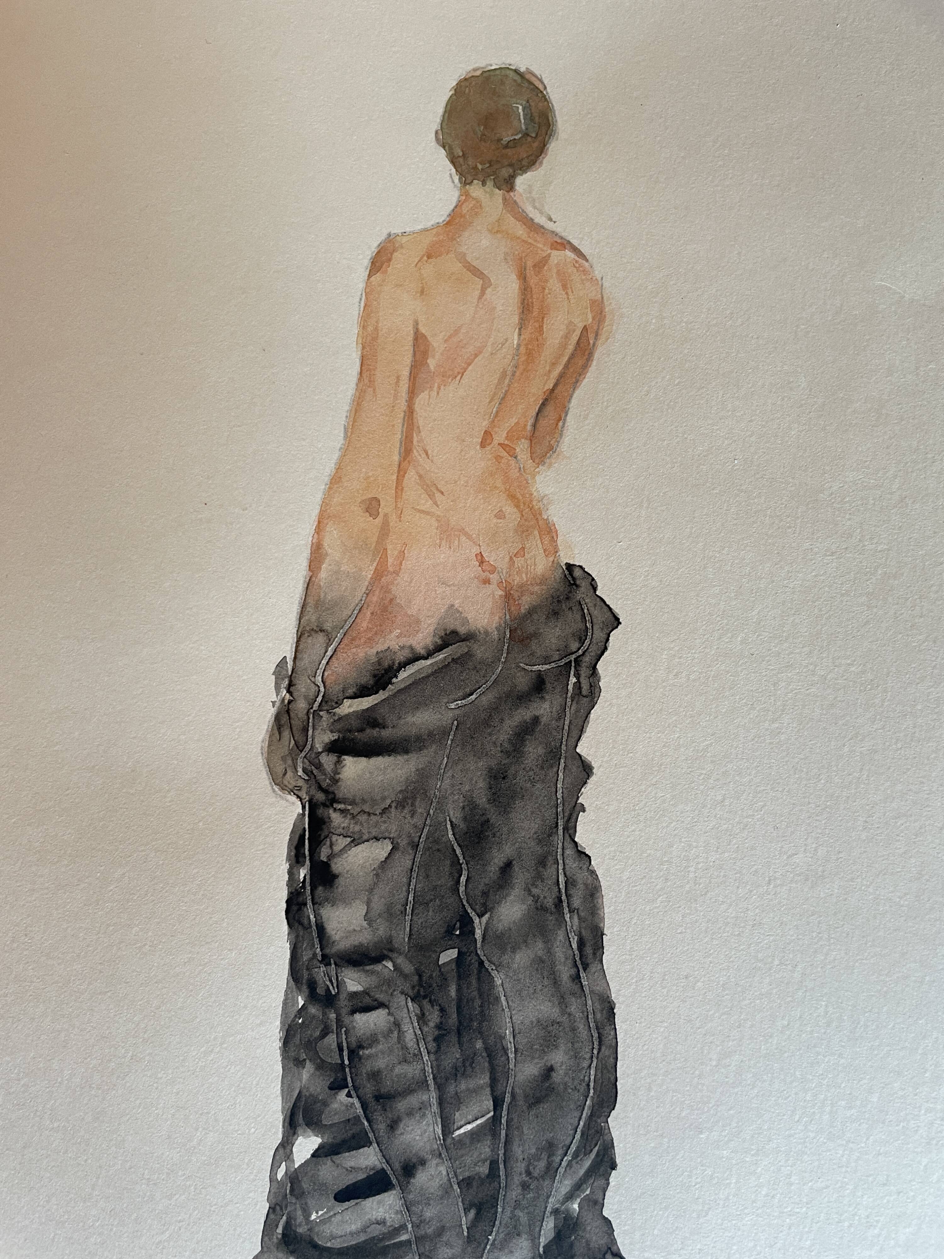 Tableau Aquarelle signé « la statue vivante »