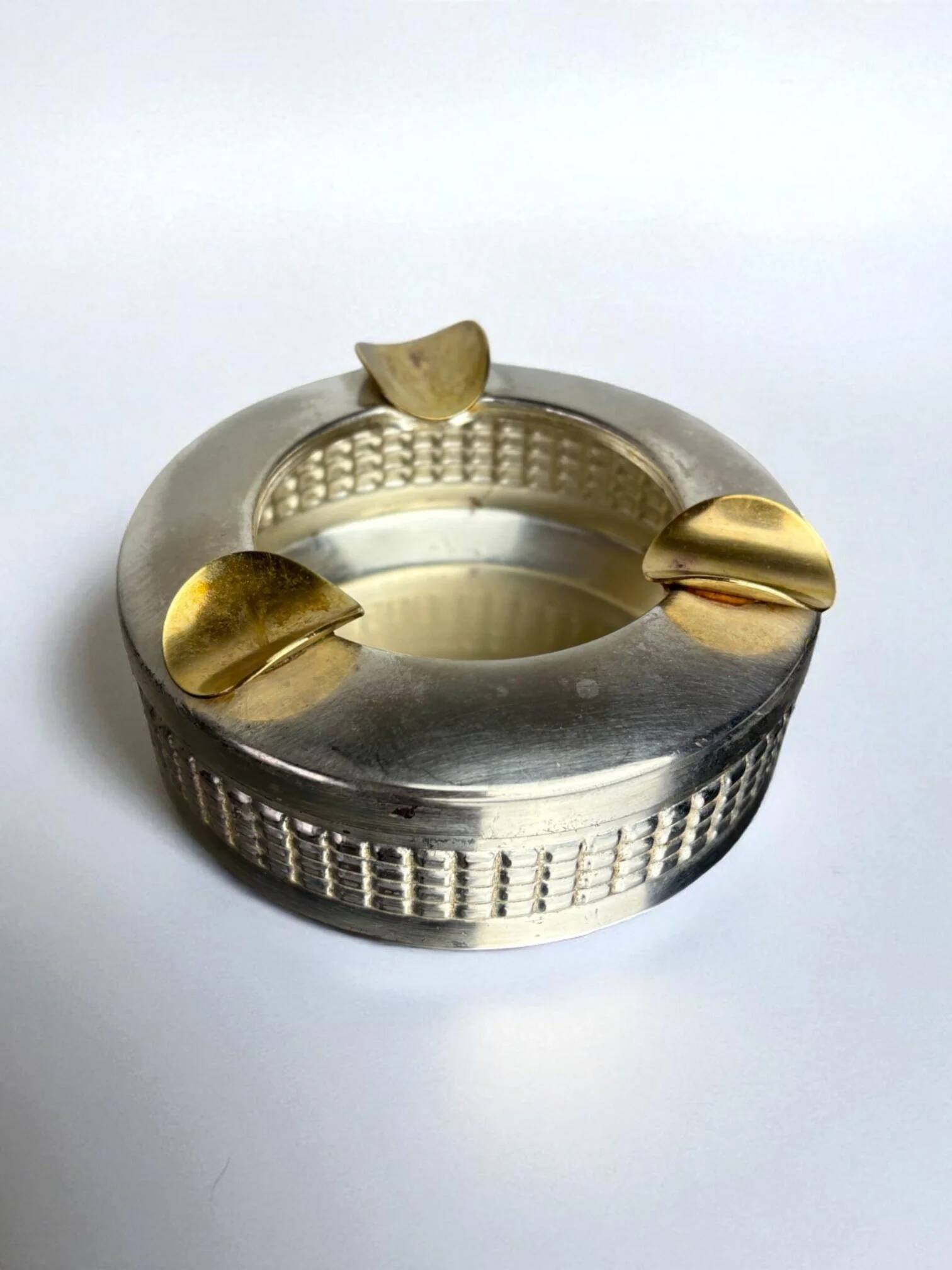 Silver plated ashtray, Maria Pergay's style, France, 1970s