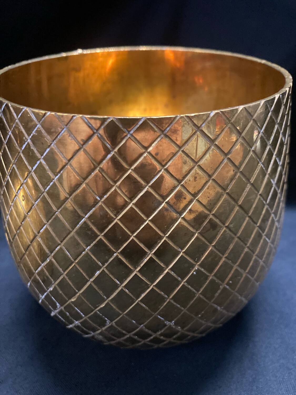 Pineapple brass ice bucket