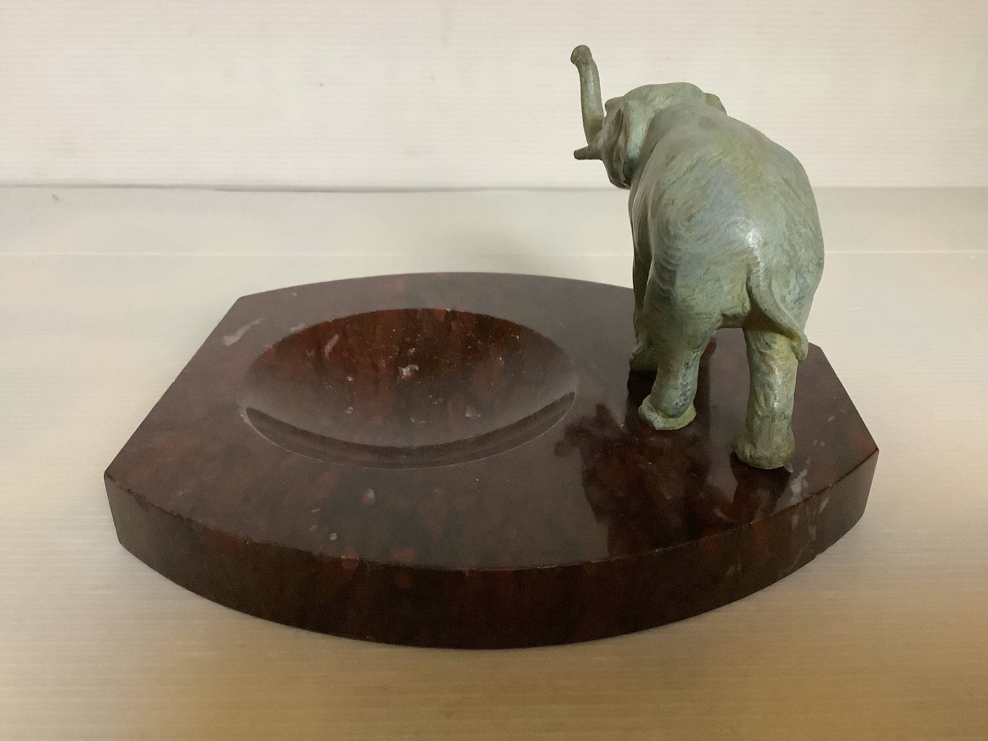 Marble elephant ashtray/trinket tray