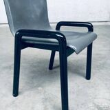 Postmodern Leather Dining Chairs, Italy, 1980s, Set of 4