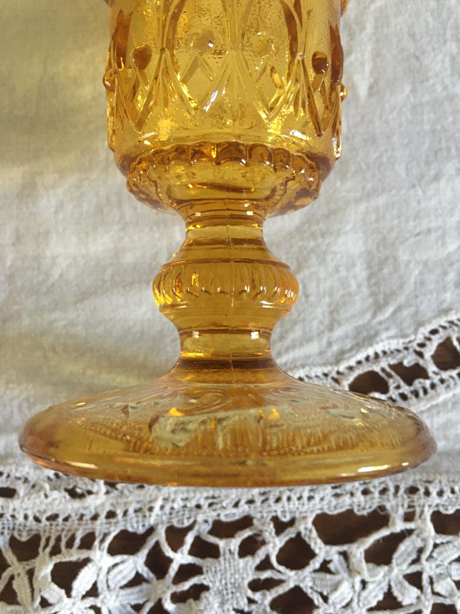 Old flutes in molded glass, pressed