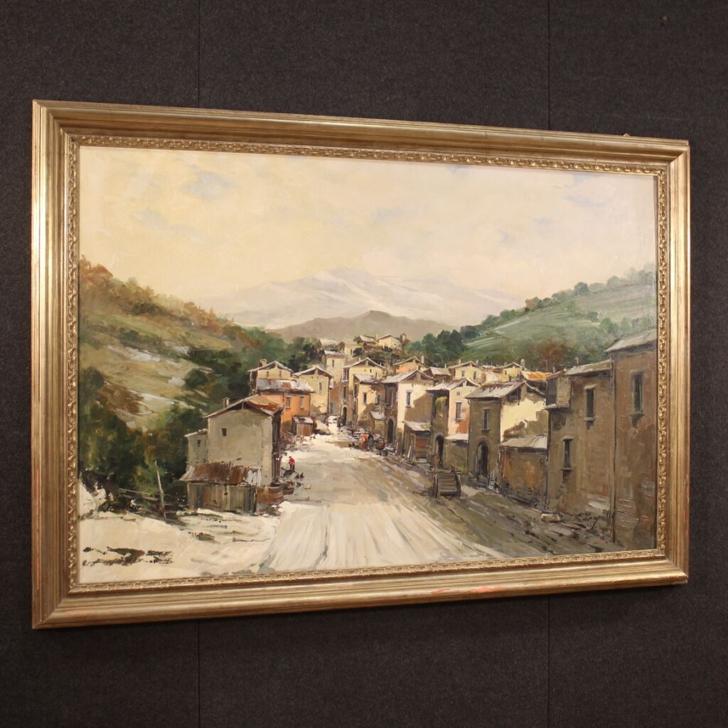 Signed Italian landscape painting from the 20th century
