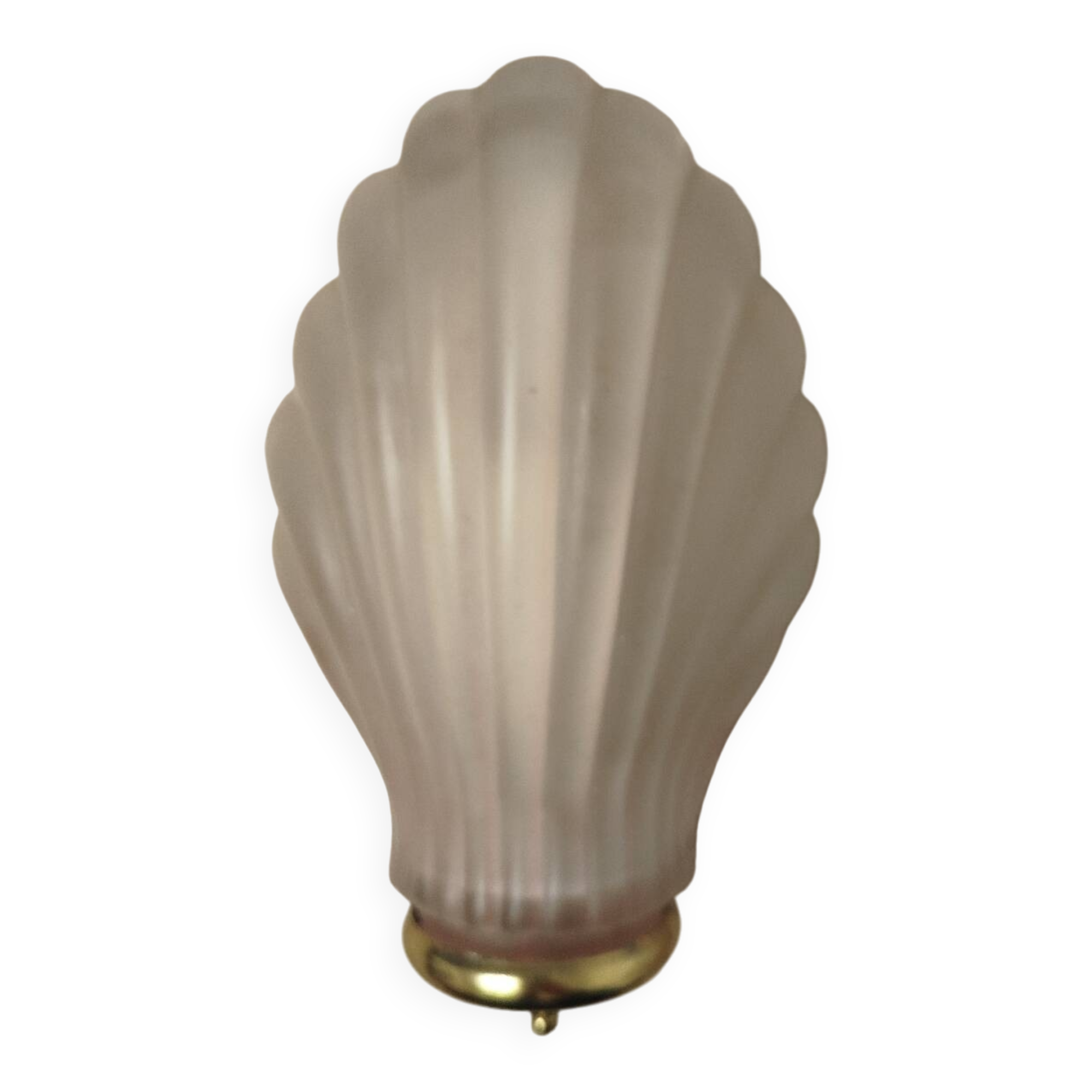 Applique art déco en verre dépoli rosé coquillage