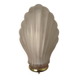 Applique art déco en verre dépoli rosé coquillage