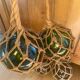 4 vintage fisherman float balls