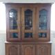Showcase library with two sections in solid oak.