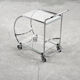 Vintage art dèco tubular steel chrome plated and glass bar cart, 1950s