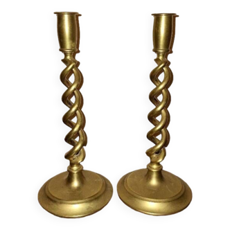 English twisted candle holders