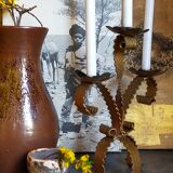 Chandelier wrought iron Art-popular with three arms old