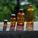 4 old apothecary bottles / amber glass pharmacy in perfect condition dated before 1960