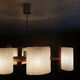 Chandelier Scandinavian 6 fires of wood and perspex vintage