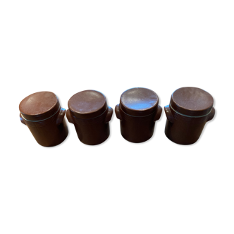 Series of 4 sandstone pots