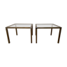 Side tables in striated gilded metal