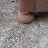 Commode style Louis Philippe 4 tiroirs marbre gris noyer bois brut