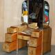 Art Deco dressing table in satin walnut with mirror, circa 1930.