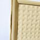 Plateau Poët Laval 1950s yellow straw ceramic with woven patterns.