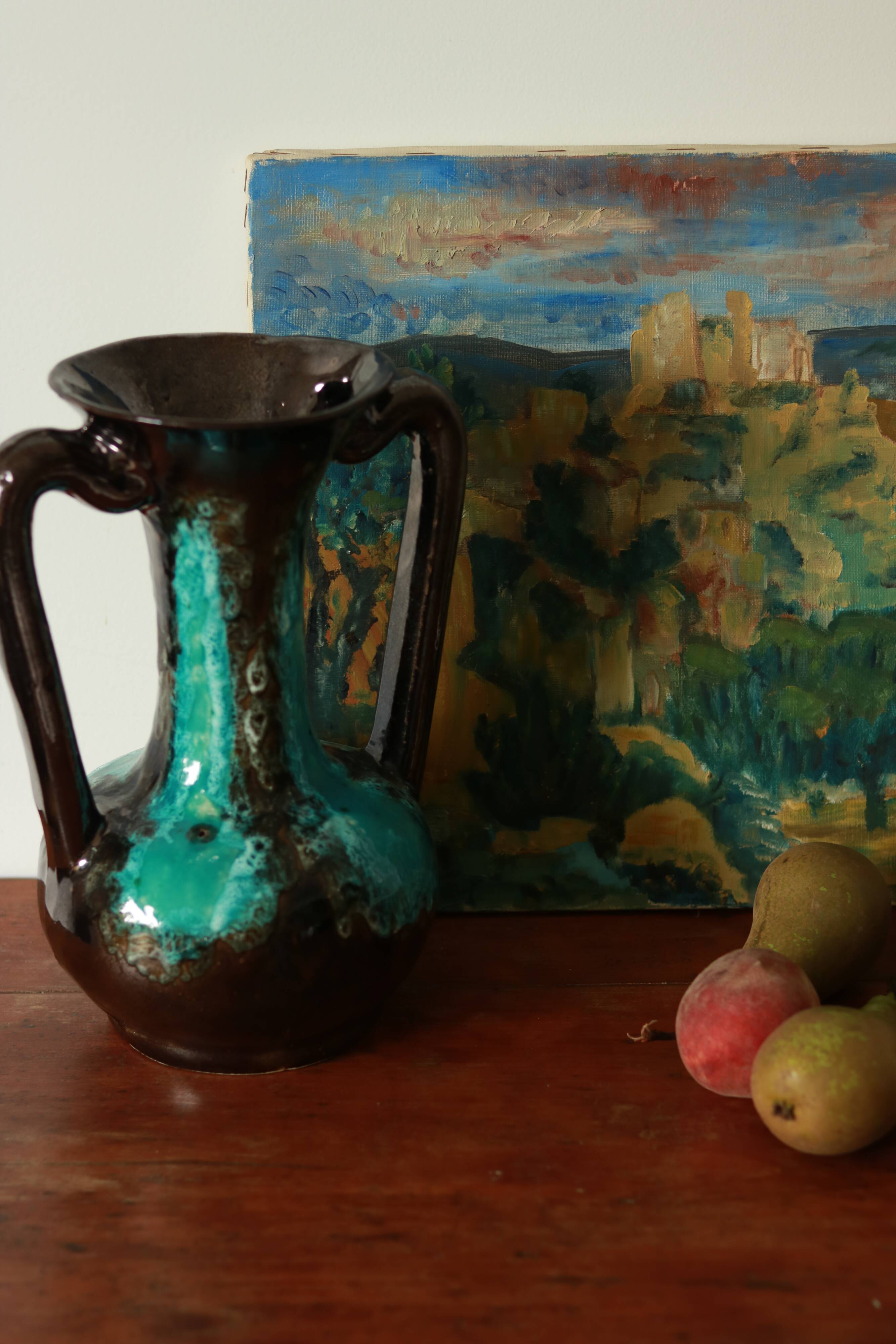 Vallauris Blue Fat Lava Vases