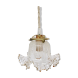 Vintage walking lamp frosted decoration and golden bordered petticoat