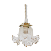 Lampe baladeuse vintage decor givré et jupon liseré doré