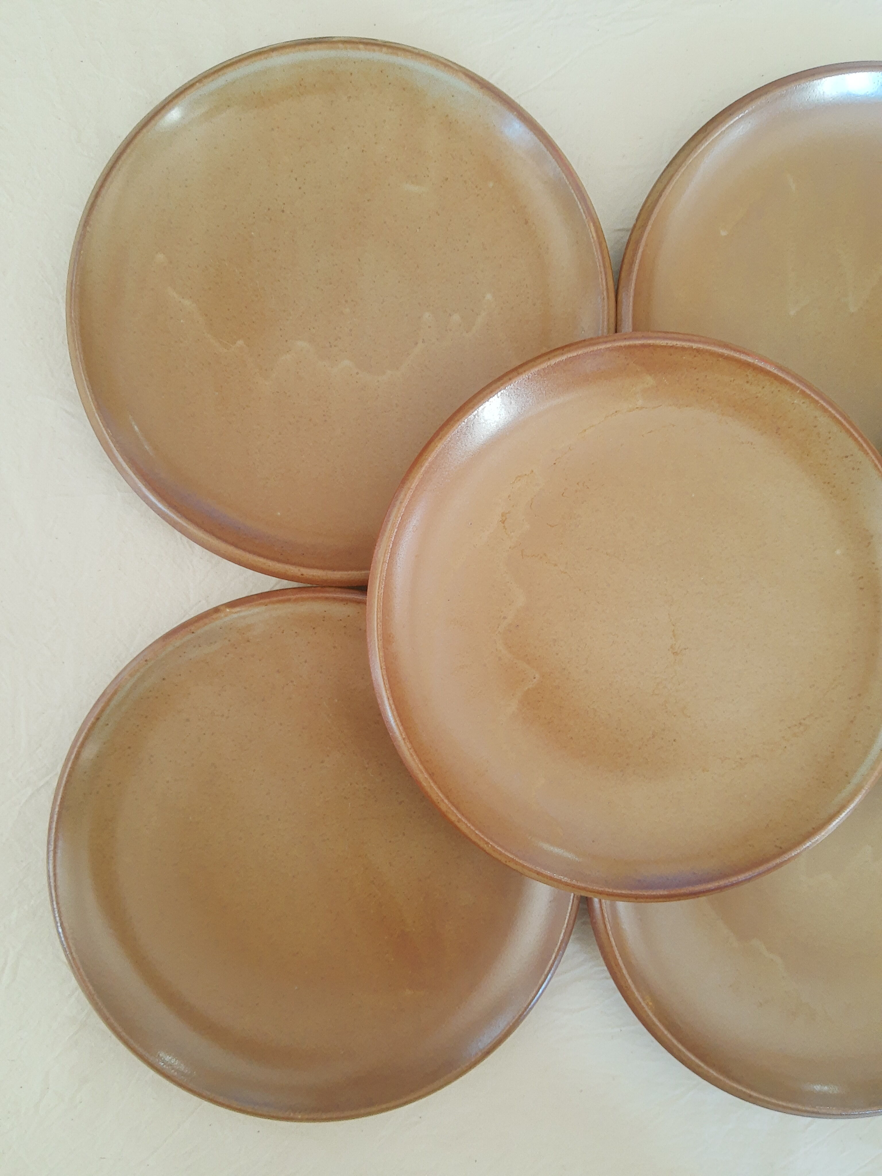 Set of 8 vintage brenne stoneware flat plates