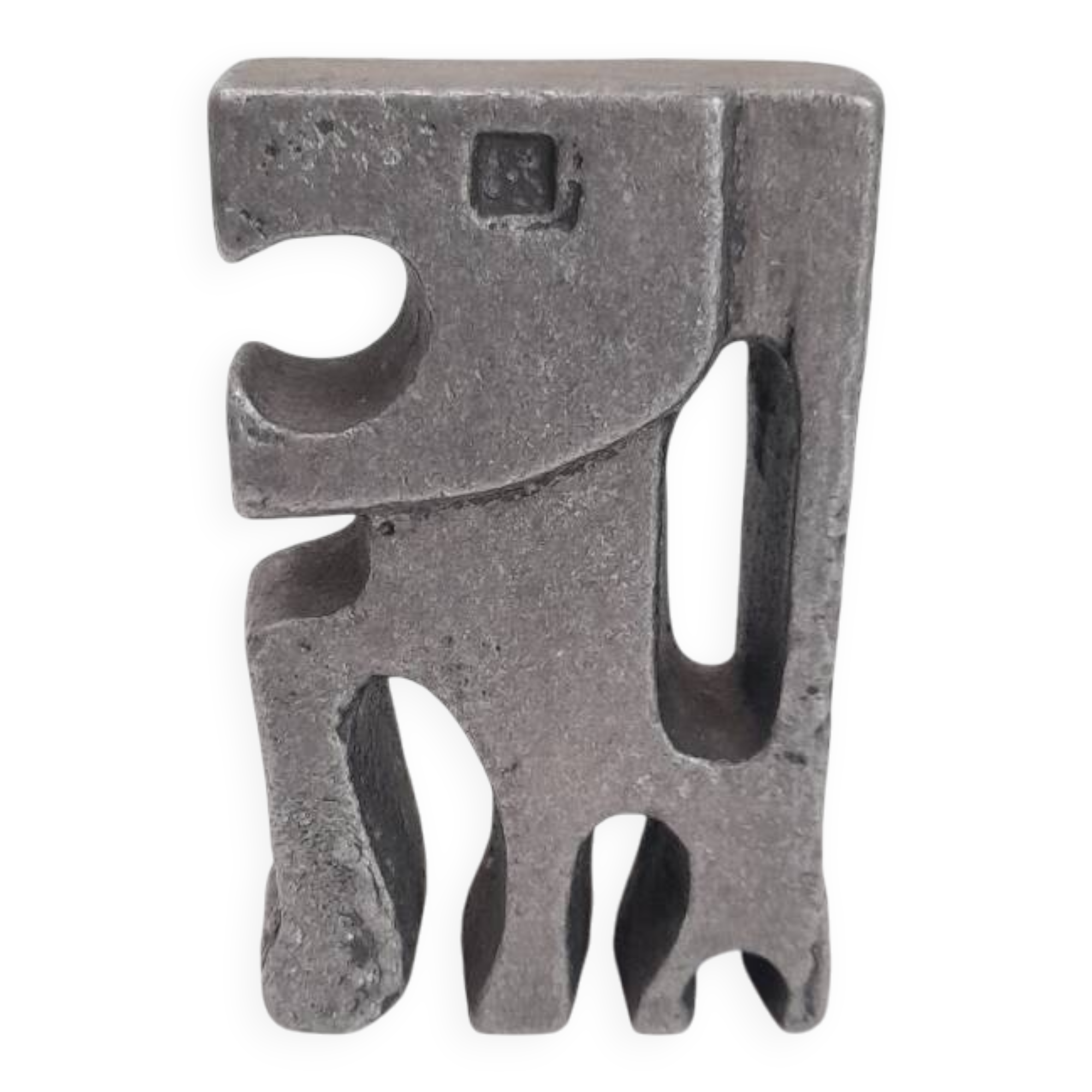 Brutalist sculpture of a stylised lion by Willy Ceyssens.