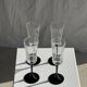 4 large Luminarc Octime vintage octagonal champagne flutes with black foot