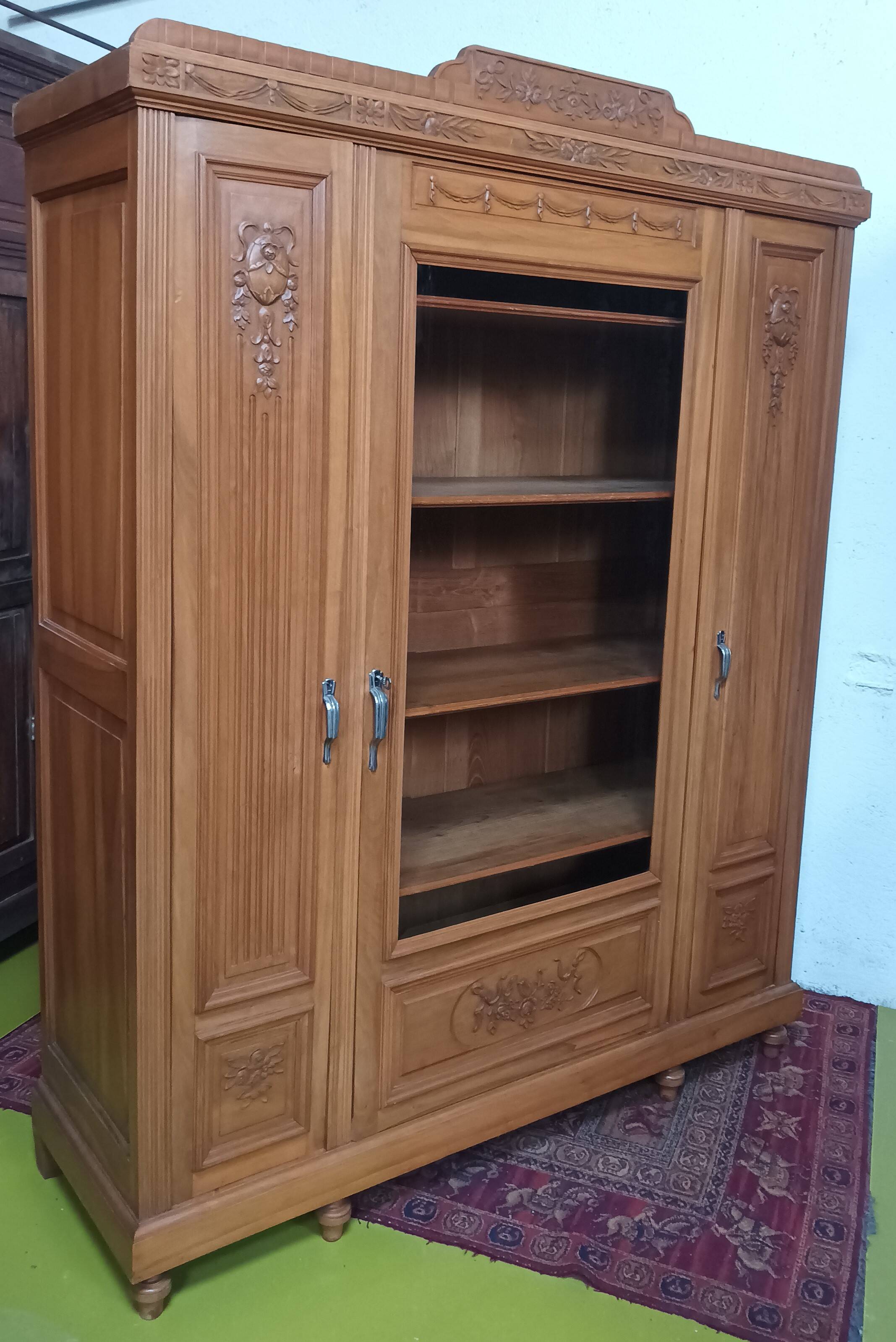 Art Deco walnut bookcase