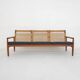 Hans Olsen for Brdr Juul Kristensen, rattan backed sofa, Denmark 1950s