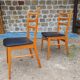 Set of 6 teak chairs and imitation black leather an 60 scandinavian design