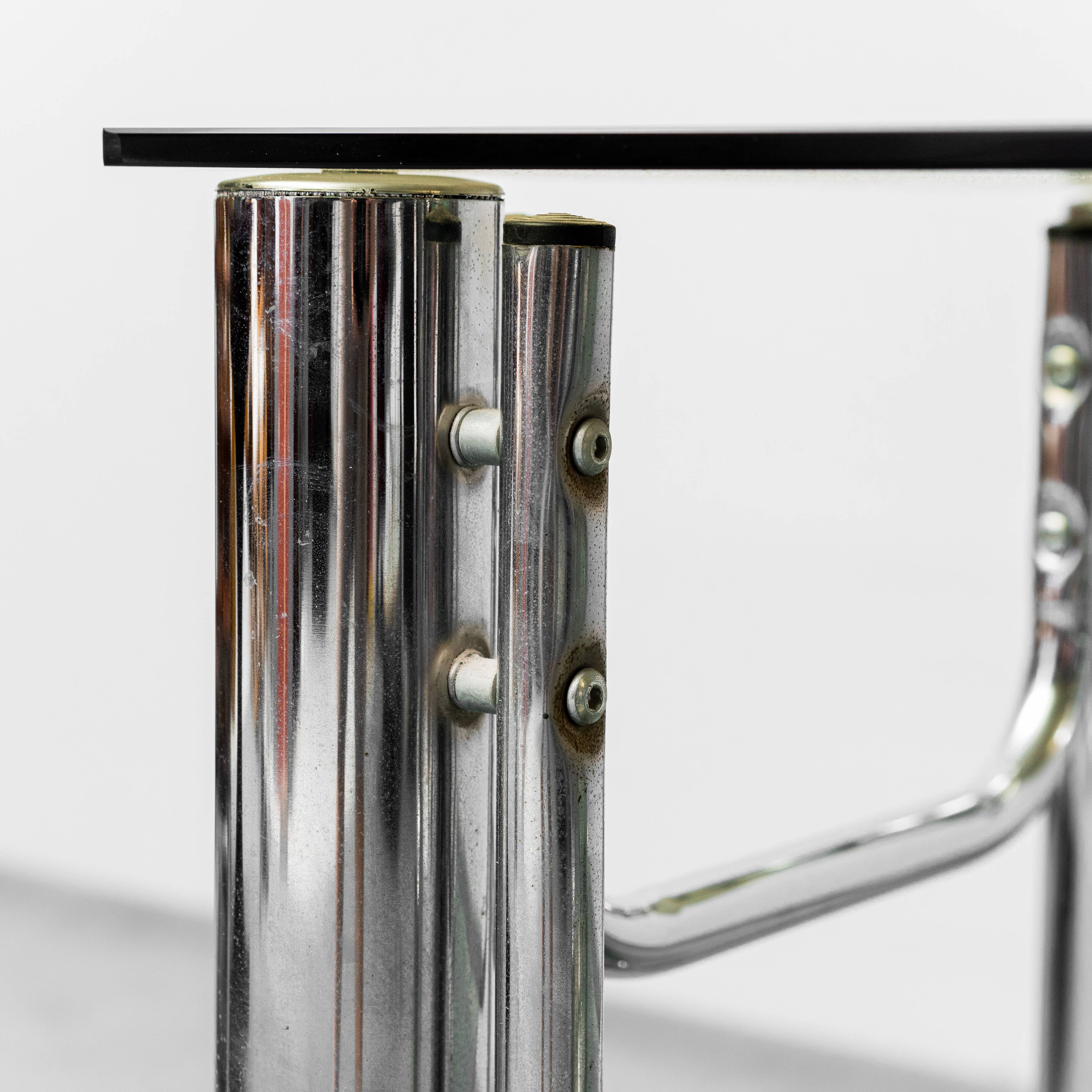 1970s vintage metal smoked glass vintage modern antique tv stand table