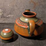 Ceramic teapot kmk manuell west-germany 70s, lima décor