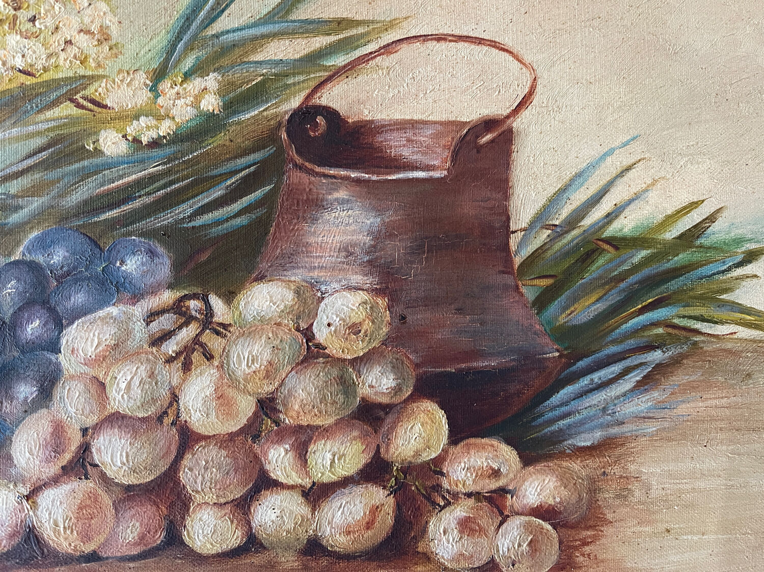 Still Life with Grapes Oil on Canvas
