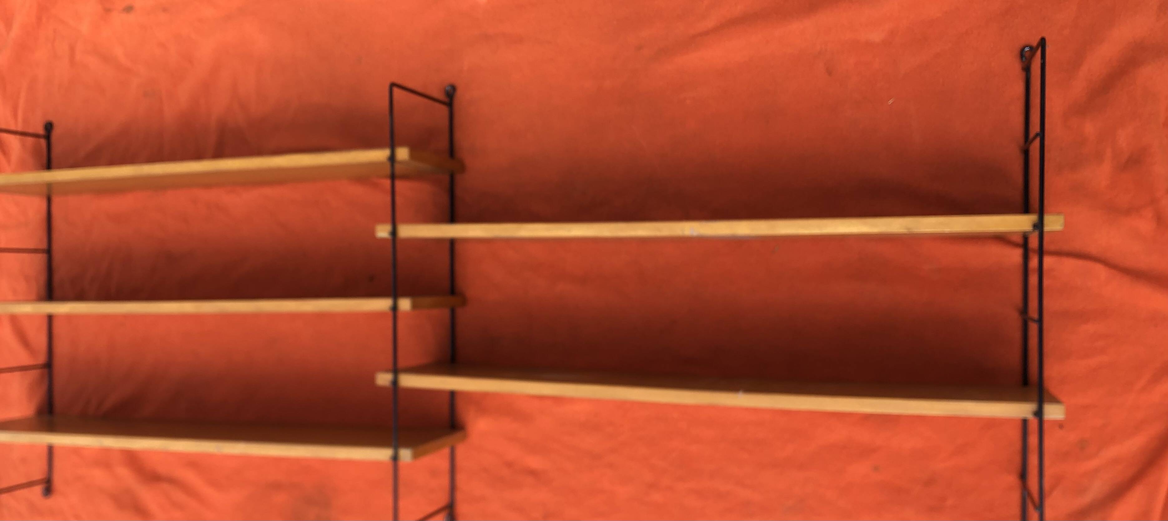 String double wall shelf from the 60s