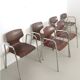 Set of Six Curved Beech Desk Chairs by Pagholz Flötotto with Armrests, Germ
