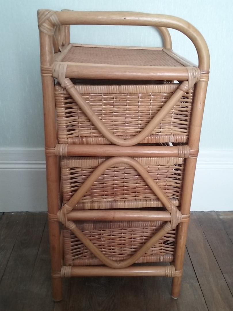 Vintage bamboo and rattan chiffonnier