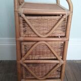 Chiffonnier vintage en bambou et rotin