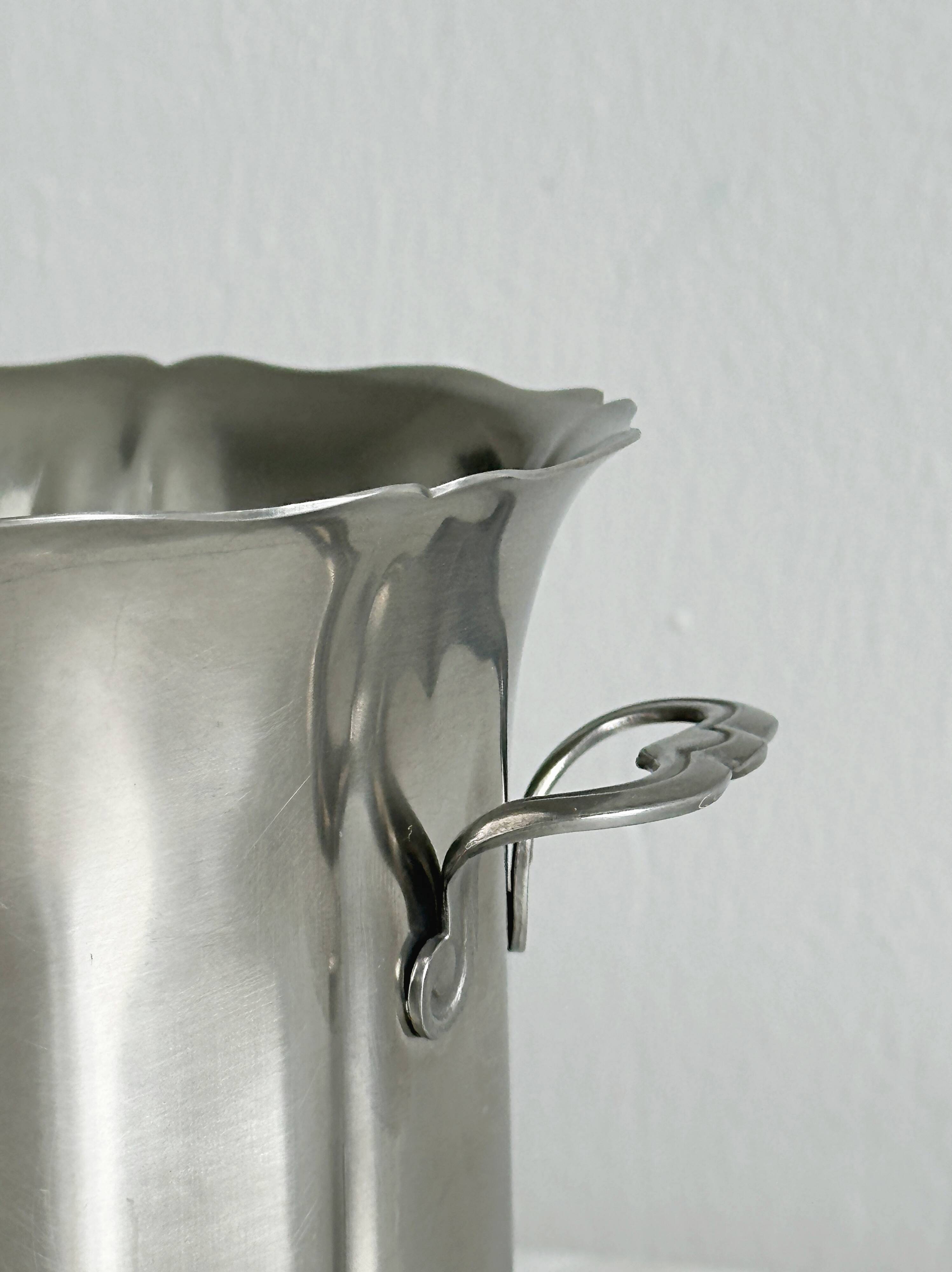 Vintage matte stainless steel ice bucket