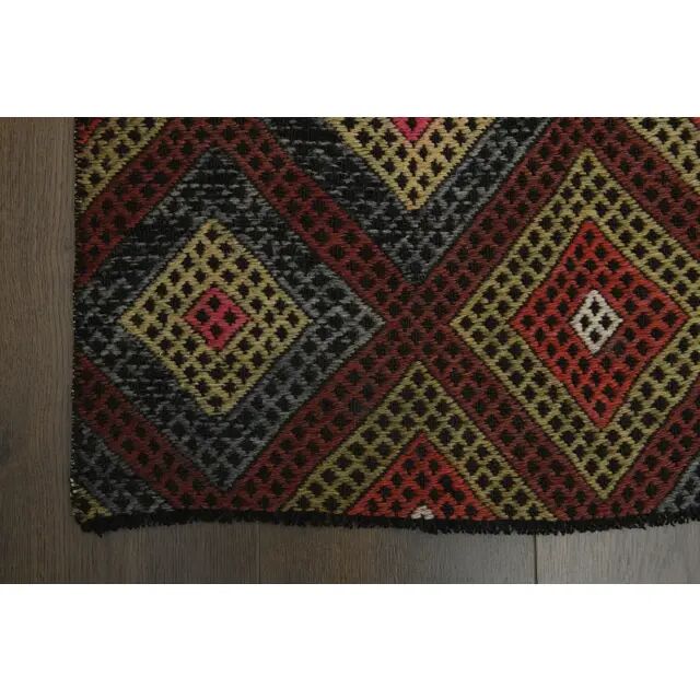 1970s Vintage Turkish Oushak Handmade Wool Cotton Red Runner Rug 70x213
