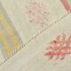 4x4 Cream Pale Red Square Vintage Kilim Rug, 136x142Cm