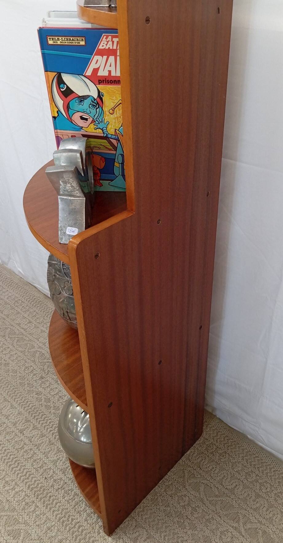 1960s teak corner shelf unit