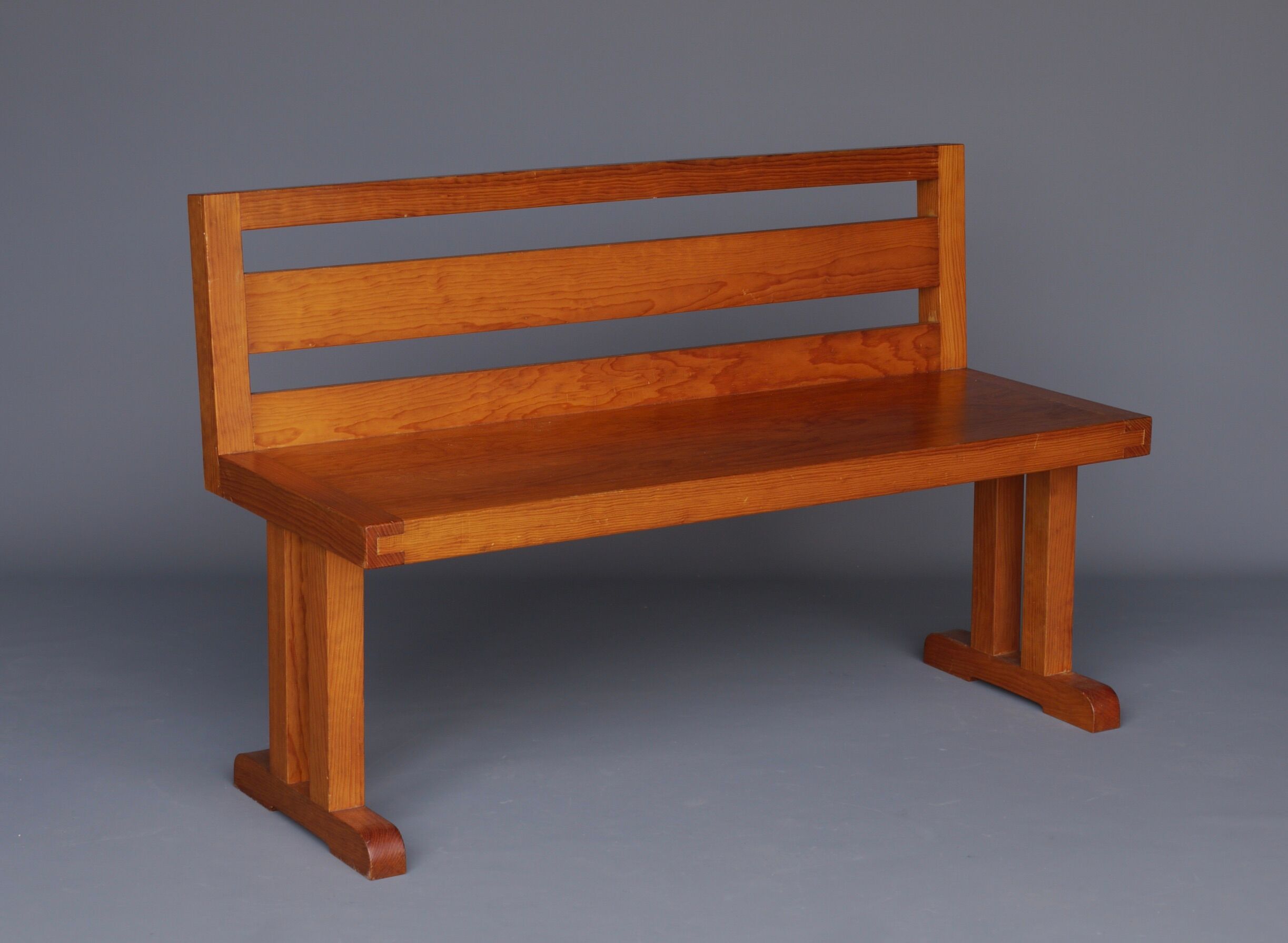 Pair of vintage scandinavian pine benches, 1970s