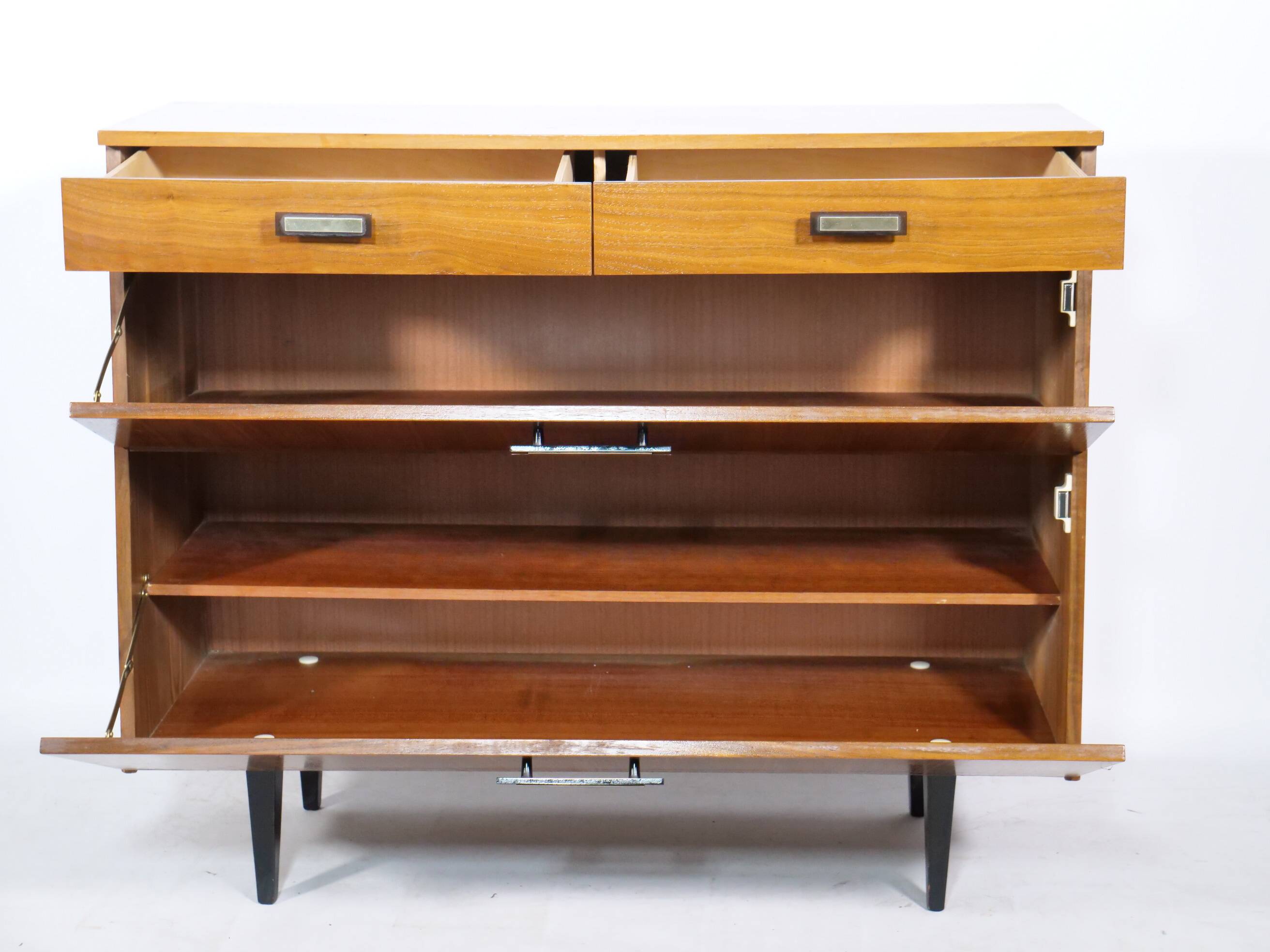 Buffet à chaussures vintage en teck, design milieu du siècle, années 1960