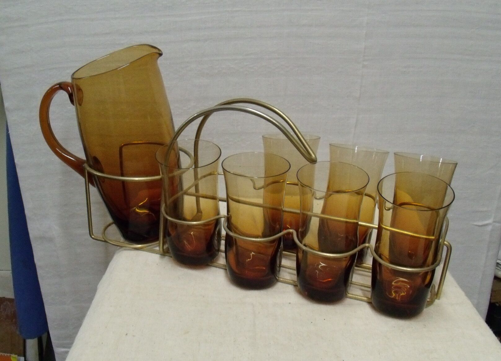 Orangeade in his 70s basket service pitcher glasses