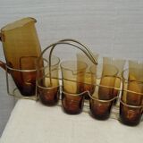 Orangeade in his 70s basket service pitcher glasses