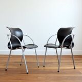 Pair of vintage 80s armchairs / chairs